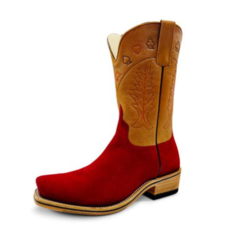 Anderson Bean Men's Red Suede/Tan High Noon Boots
