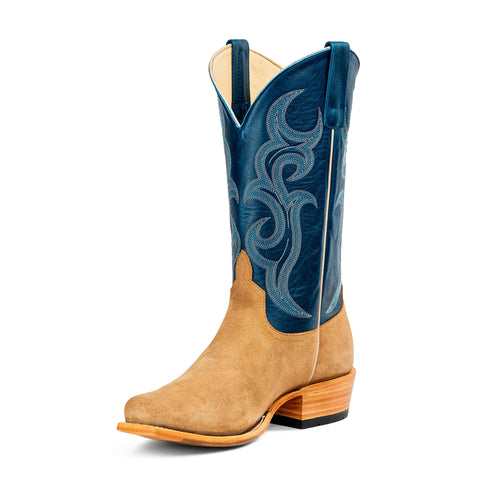 Men's Horse Power Tan Crazy Rough Out with 13" Azure New Orleans Tops