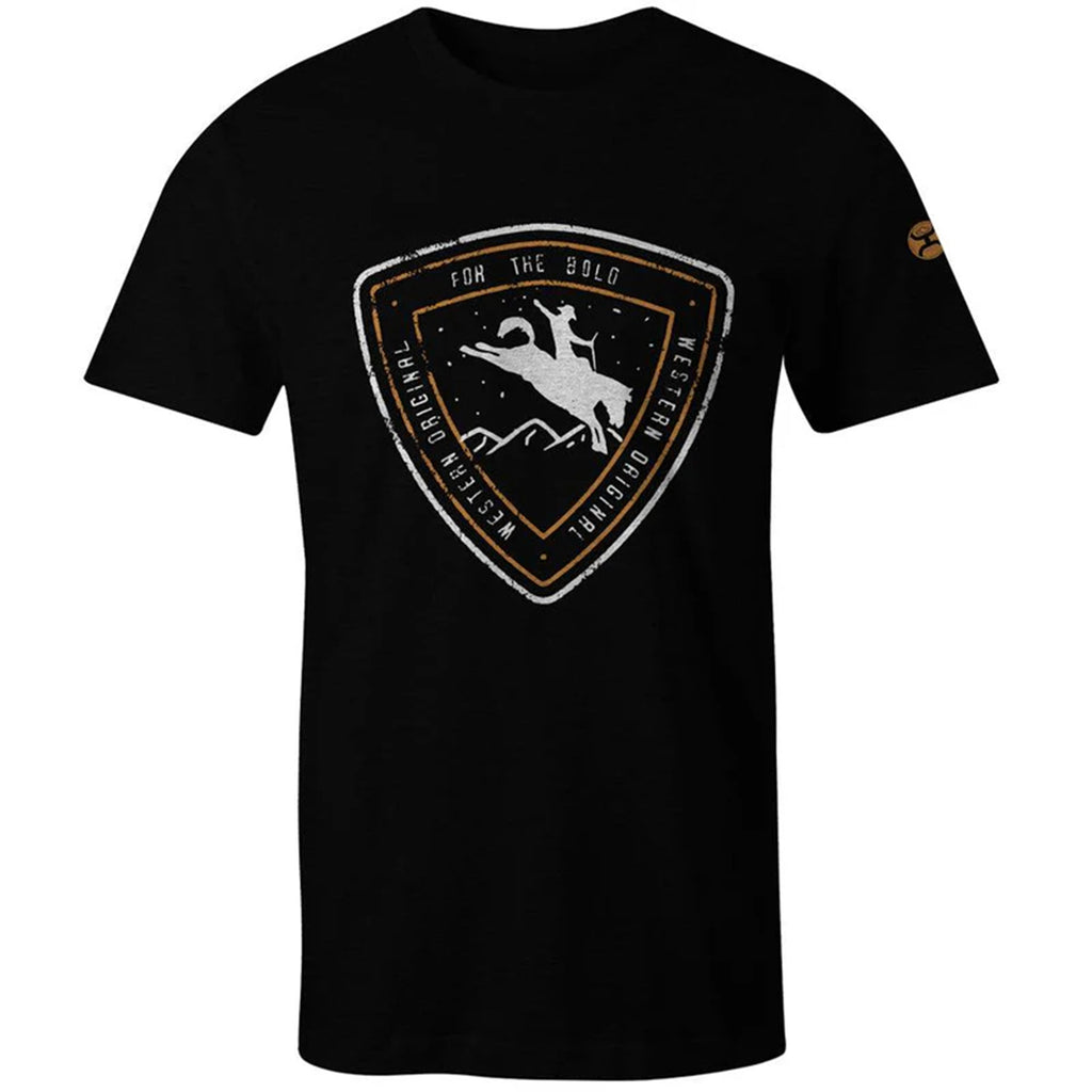Black Shirt with Gold and White Bucking Horse 