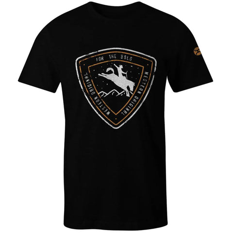 Black Shirt with Gold and White Bucking Horse 
