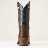 Back side view of Ariat Men's Fiery Brown Roughstock Hybrid Cowboy Boots.