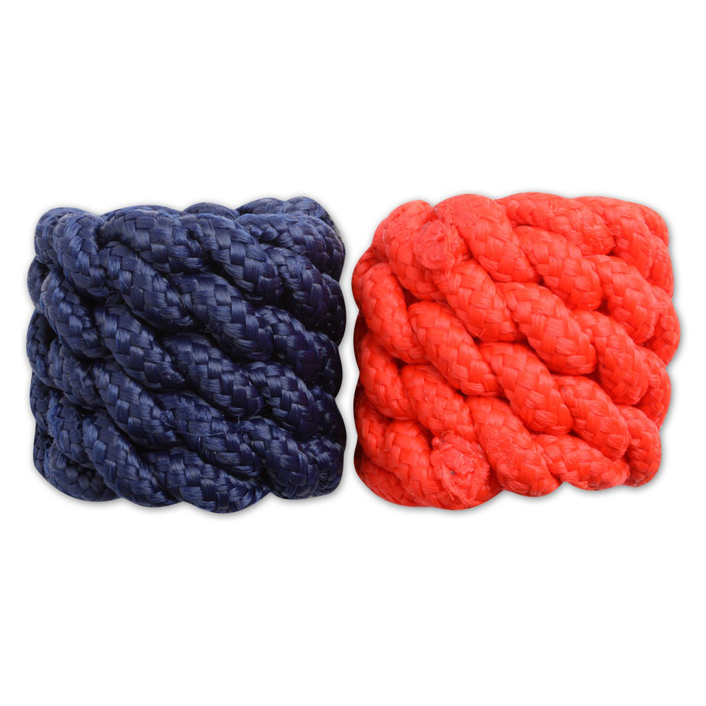Red and blue horn knot