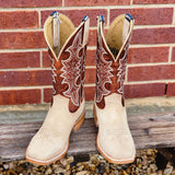 Front view Hyer Sand Roughout with Boot stitching 
