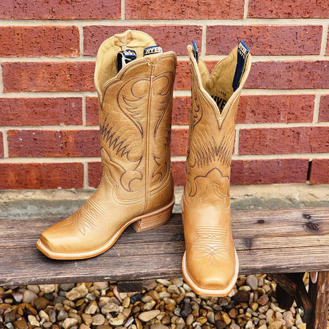 Tan Goat Vamp boot with boot stitching 