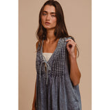 Denim Pintuck Jumpsuit