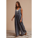 Denim Pintuck Jumpsuit