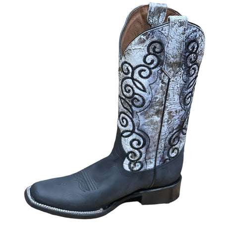 Circle G Women's Black/White Embroidered Boots