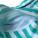 Men's Turquoise & White Stripe Performance Long Sleeve Shirt