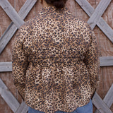 Back of the blouse, lack loopy design continues all the way to the back.