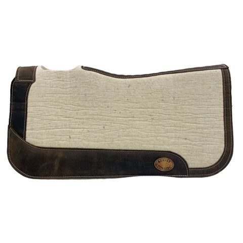 Mohair Pure Wool Saddle Pad with Leather trimming