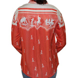 Back of the shirt, prints continue on the back the same as they are on the front. 