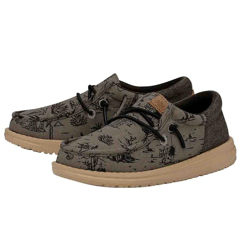 Hey Dude Youth Wally Tod Desert Olive