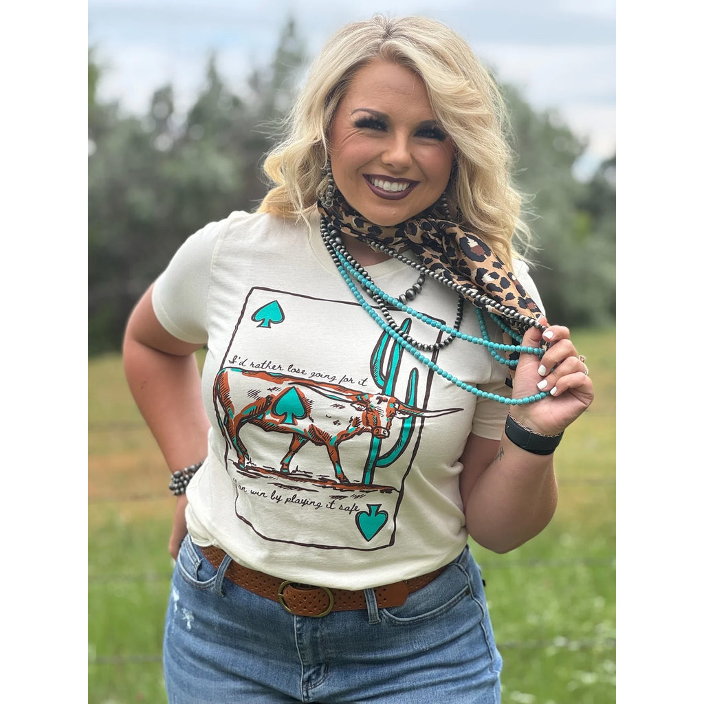 Longhorn, ace of spades, T-shirt, short sleeve