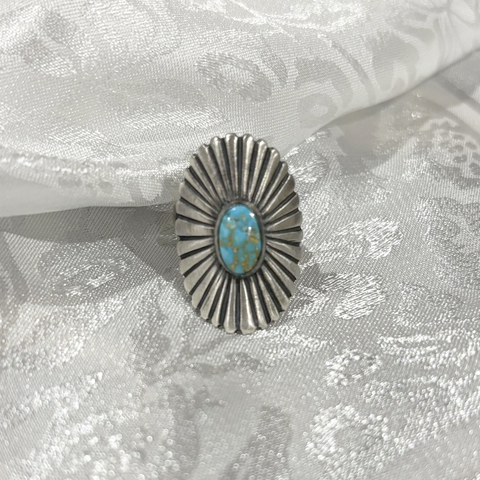 "Landry" Adjustable Coriz Turquoise Concho Ring