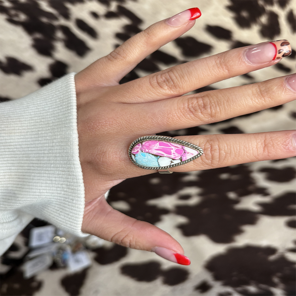 "Lauren" Teardrop Cotton Candy Ring