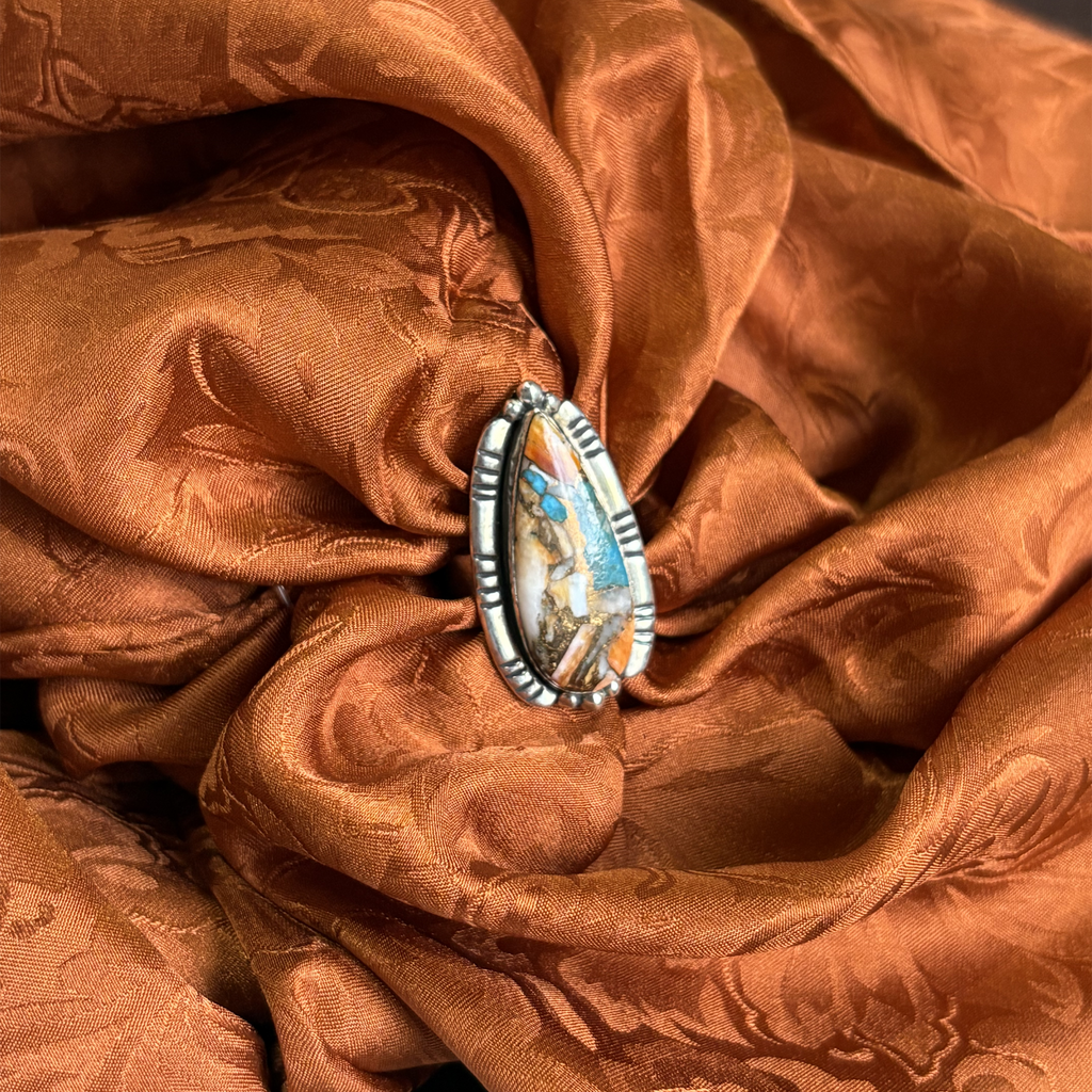 "James" Orange Mojave Adjustable Ring