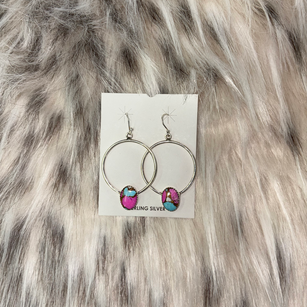 "Kelly" Cotton Candy Hoop Earrings