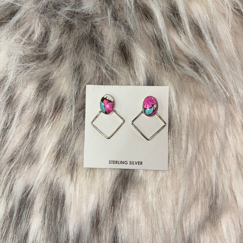 "Marta" Square Cotton Candy Earrings