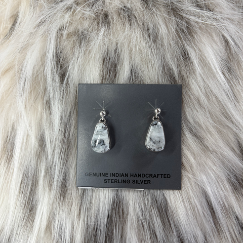 "Janet" Triangle White Buffalo Earrings