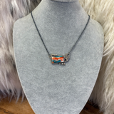 "Livia" Orange & Turquoise Cactus Necklace