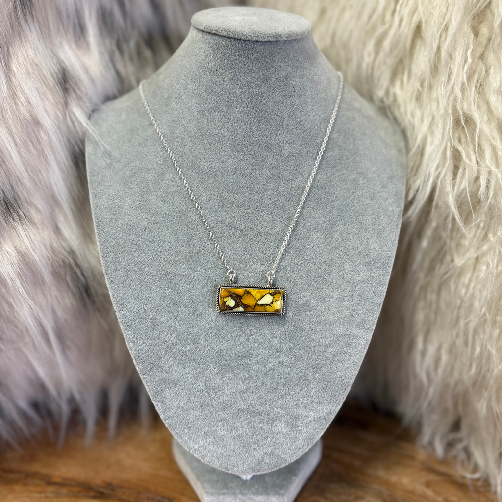 "Queenie" Honey Dahlia Bar Necklace