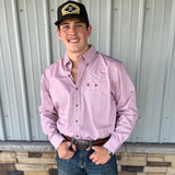 Wrangler Men's Peach Geometric Long Sleeve Shirt