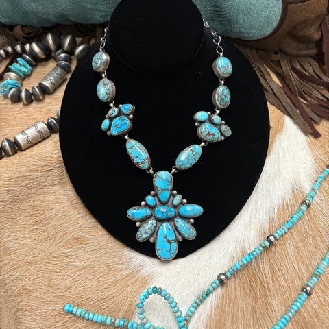 23 Egyptian turquoise stone necklace 