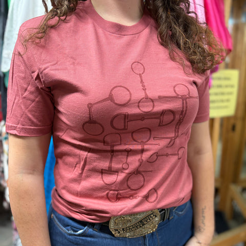 Red t-shirt with Dark red bits in a collage