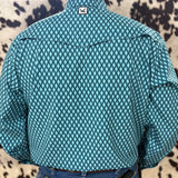 Back of the shirt, it has a Western Edge Logo under the collar and a western yoke.
