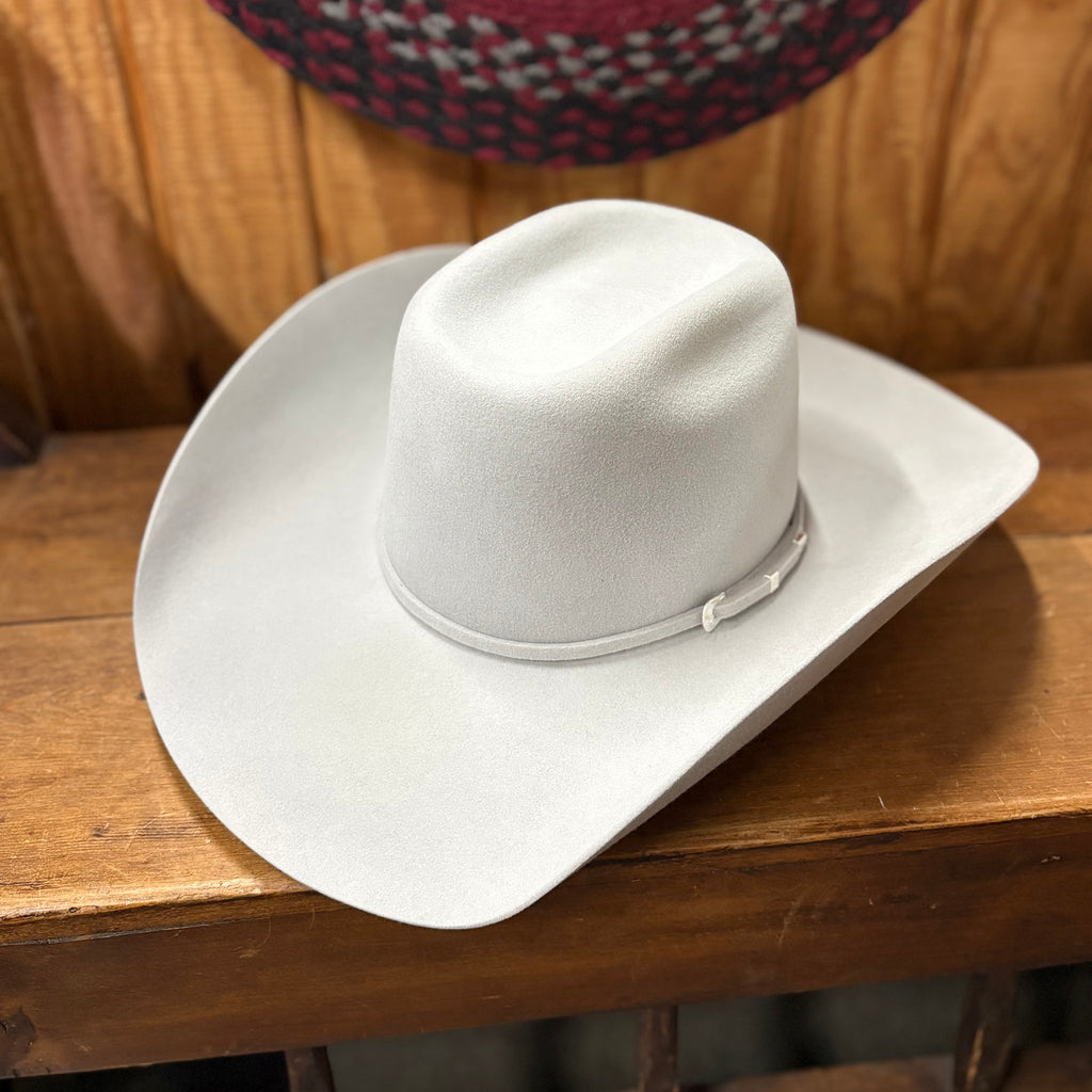Grey/white felt cowboy hat