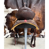 HR Saddlery Chocolate Pencil Roll Barrel Saddle
