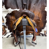 HR Saddlery Chocolate Pencil Roll Barrel Saddle