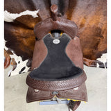 HR Saddlery 15in Chocolate Barrel Saddle