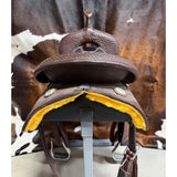 HR Saddlery 15in Chocolate Barrel Saddle