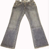 Flat lay of the front of the jeans. 