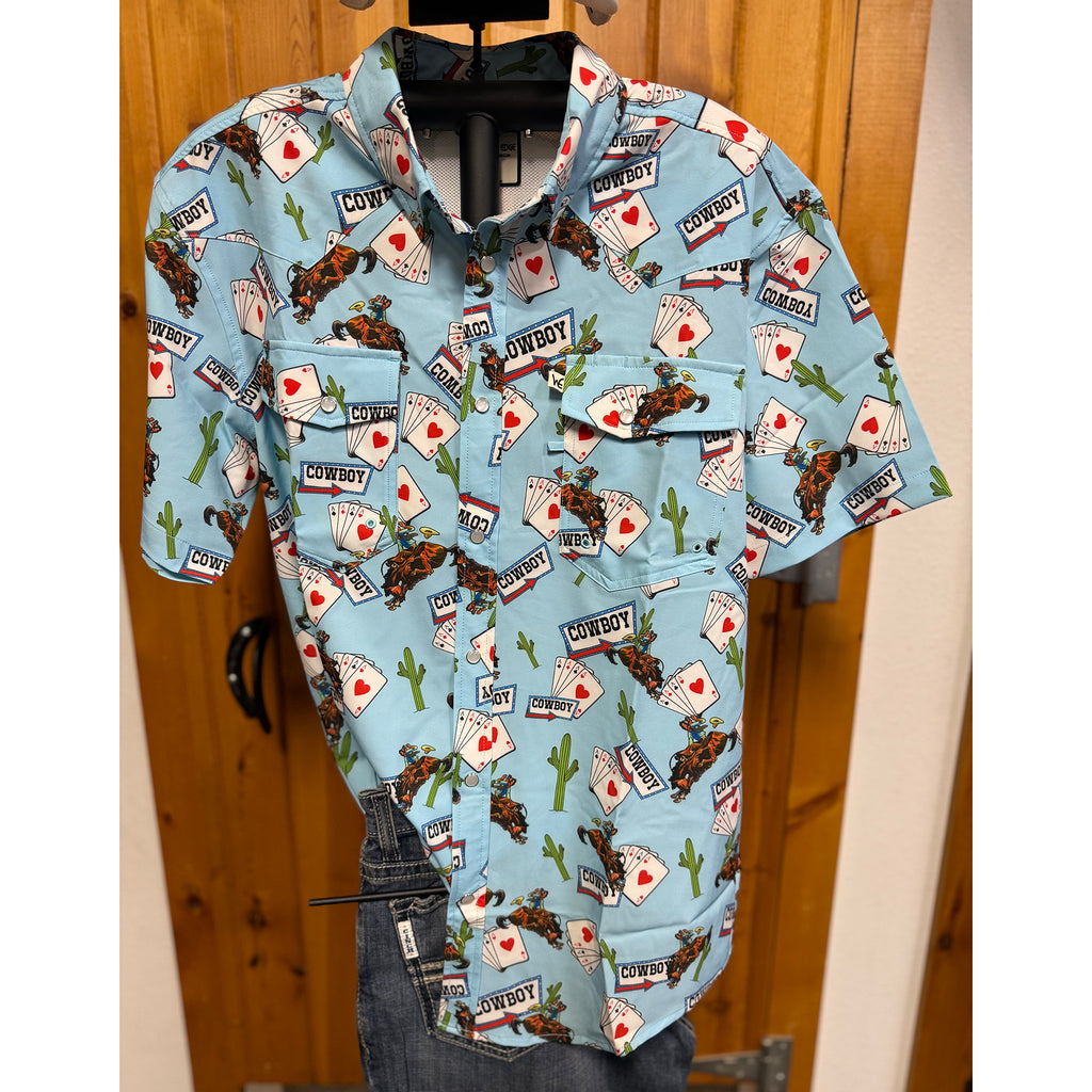 Western Edge Exclusive Cowboy Casino Short Sleeve Snap
