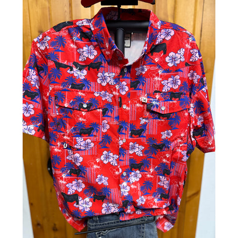 Western Edge Exclusive Tropical Angus Short Sleeve Snap