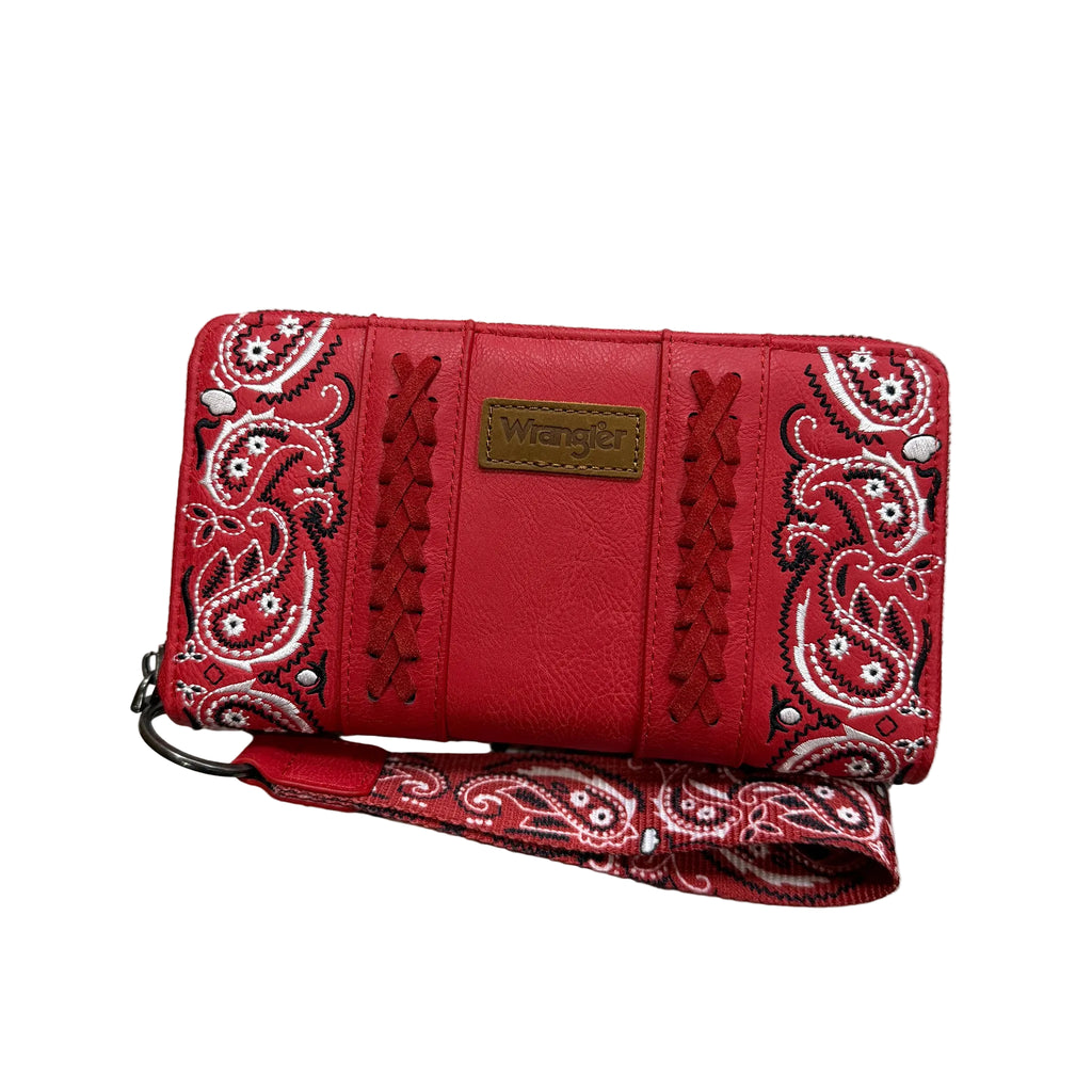 Wrangler Red Paisley Bandana Wallet