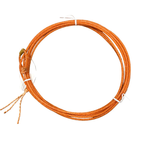 Orange coiled up kid rope. 