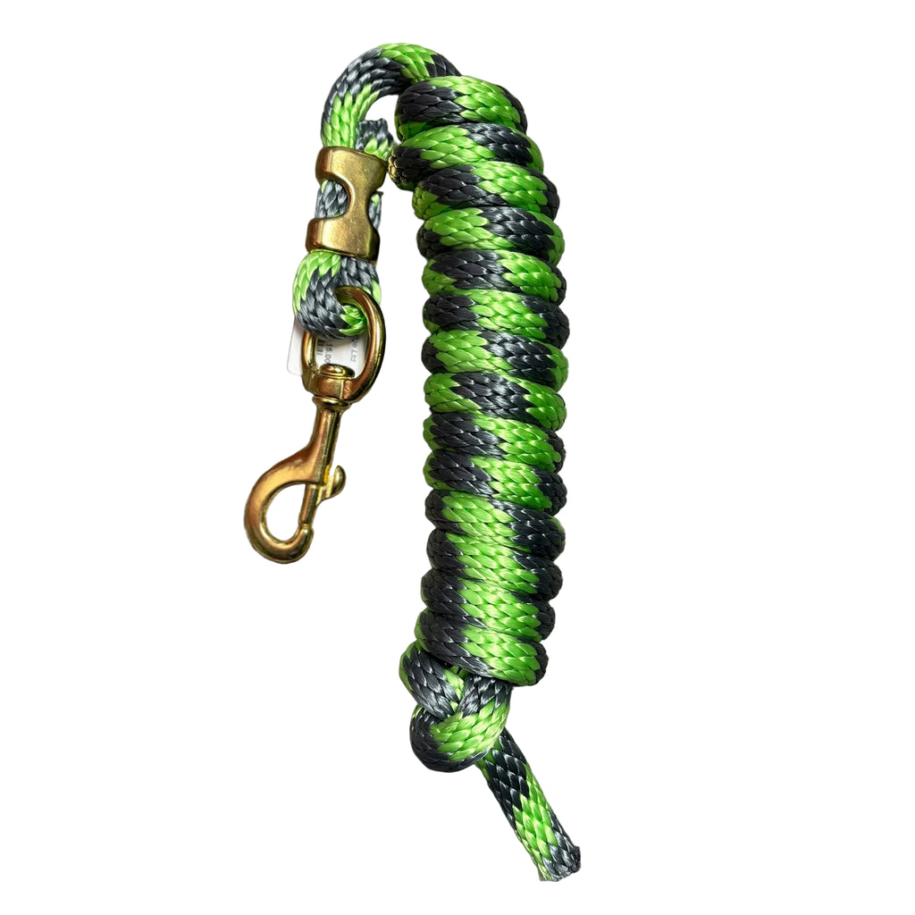 Lime green and grey lead rope.