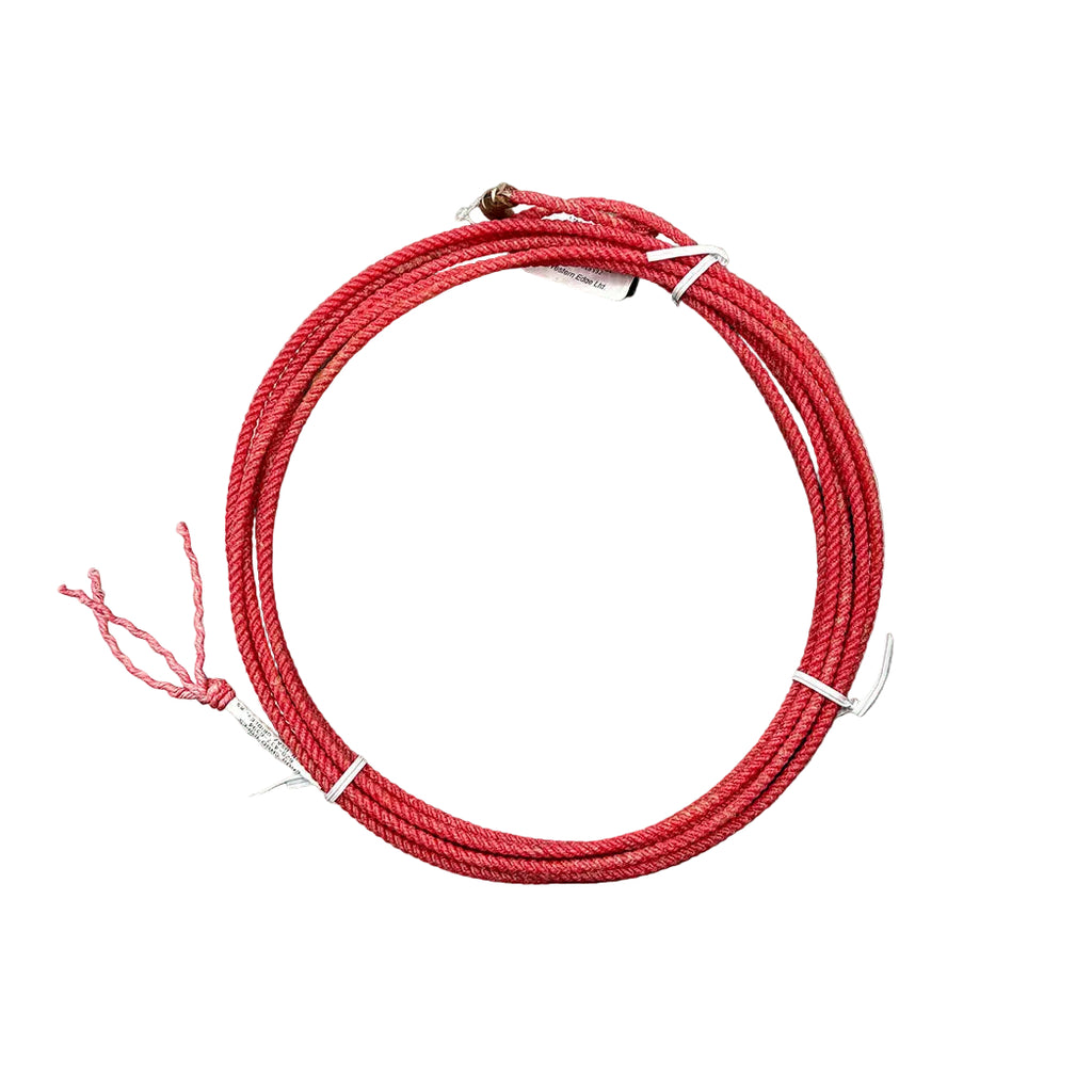 Flat lay of red kid rope. 