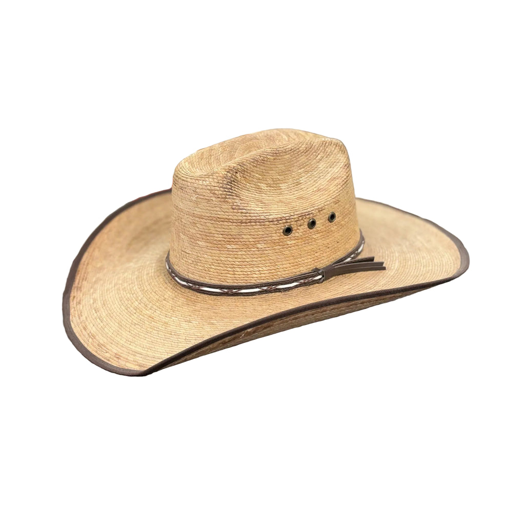 Side view of torched palm hat.