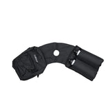 Flat lay view of saddle horn bag. 