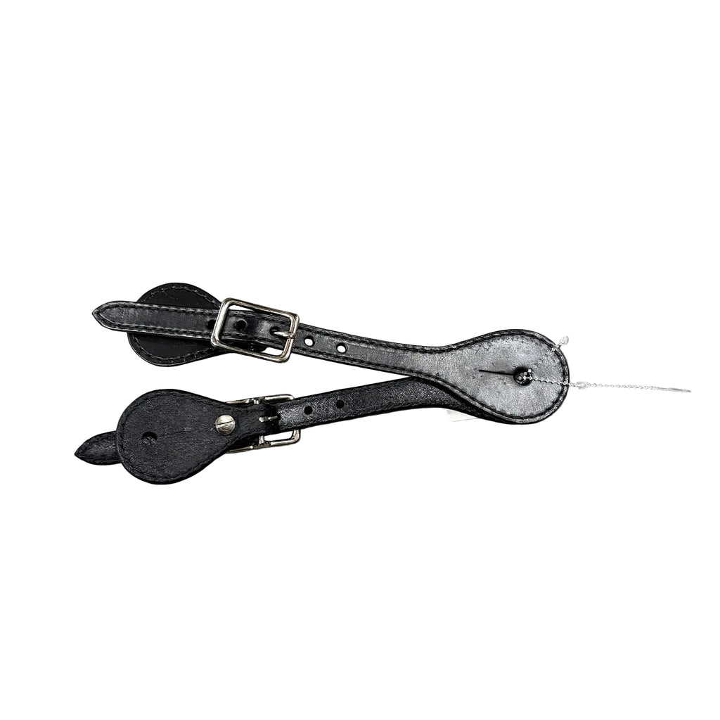 Set of plain black spur straps. 