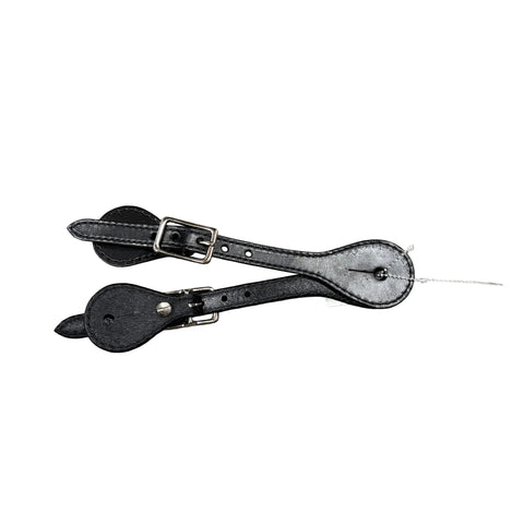 Set of plain black spur straps. 
