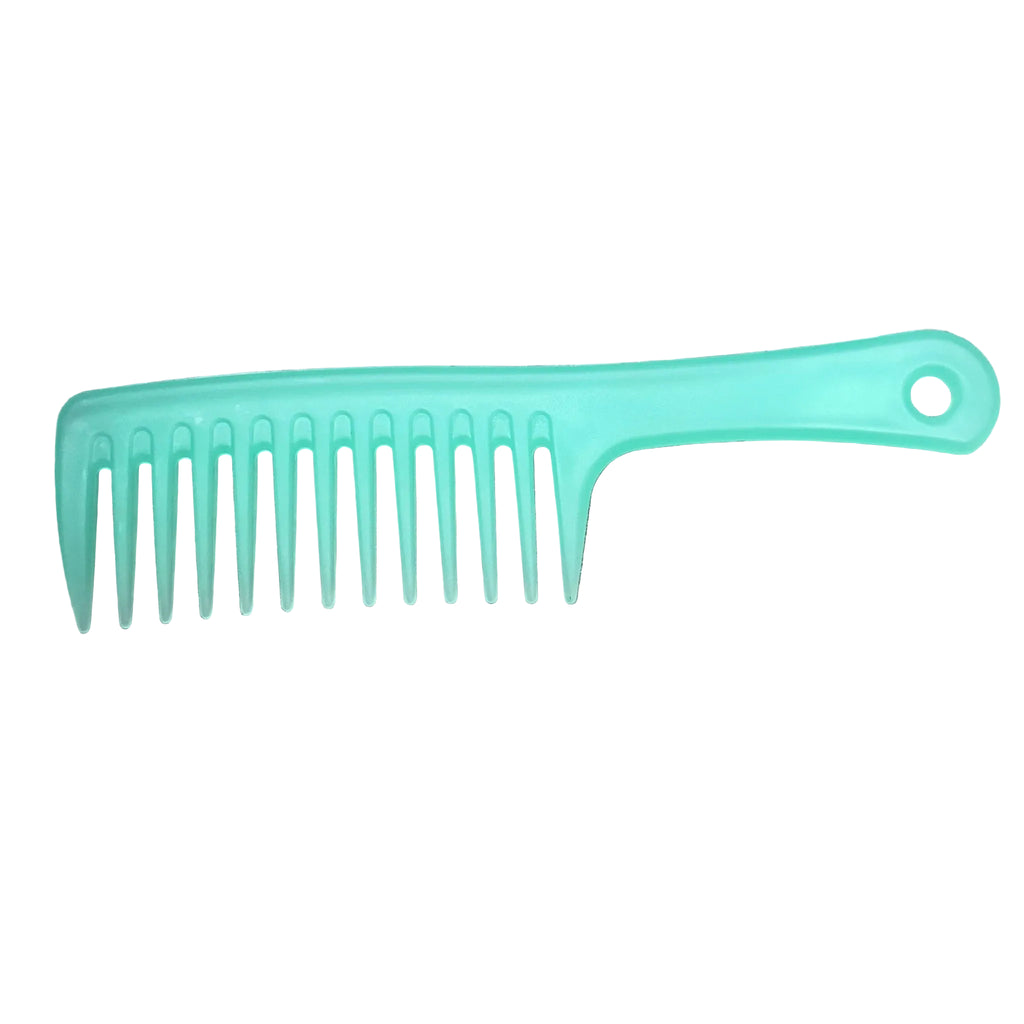 Side facing light green comb.