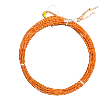 Coiled up view of the orange kid rope. 