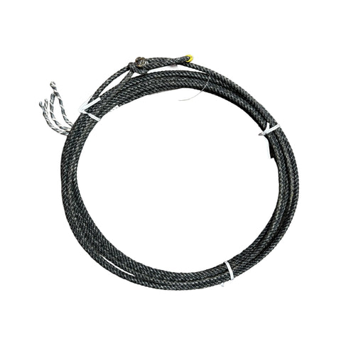Coiled up view of the black kid rope. 