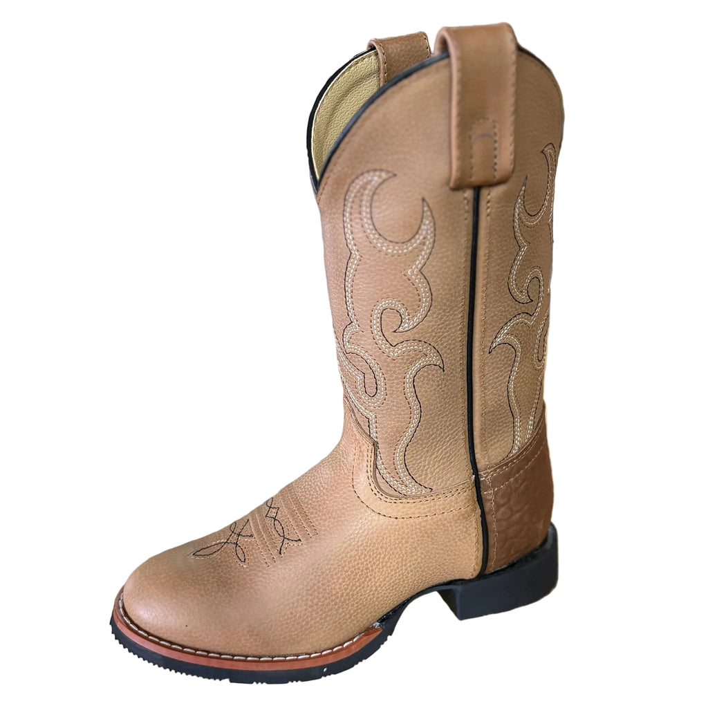 Side view of Tan U Toe boots. 