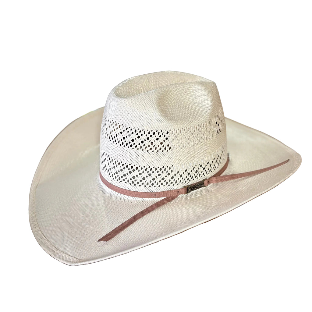 Side and top view of straw hat.